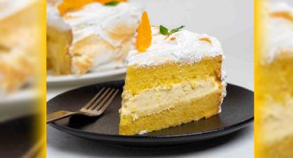 Torta tres leches con mandarina, la receta de bizcocho húmedo que te encantará