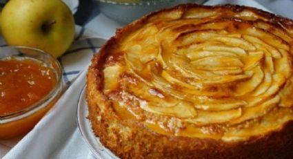 Prepara una tarta invertida de manzana para comer fría