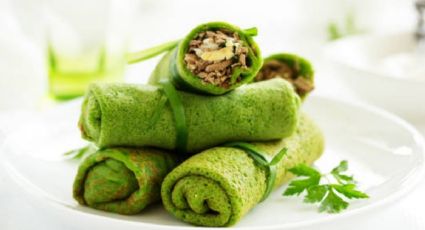 Sin gluten: crêpes verdes de espinacas en simples pasos