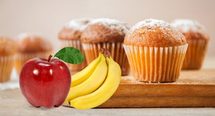 Sin frituras, prepara unos deliciosos muffins de plátano y manzana al horno