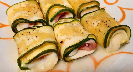 En 20 minutos: prepara rollitos de calabacín con queso y jamón