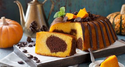 ¡Delicia otoñal! Bizcocho de calabaza marmoleado con chocolate