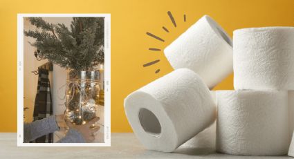 Recicla tus rollos de papel de baño para crear un centro de mesa de navidad