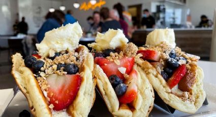 ¿Tacos de pancakes? Una alternativa de desayuno dulce y súper esponjoso