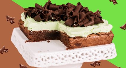 Brownie de chocolate con crema de menta: Disfruta este postre sencillo en poco tiempo