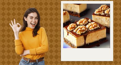 Receta vegana: Disfruta estas barritas de tarta de queso con nueces y caramelo sin gluten