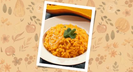 Idea de cena: Disfruta un risotto de calabaza y arroz con solo 7 ingredientes