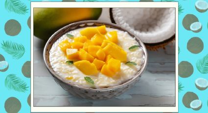 Postre sin lactosa: Disfruta este arroz con leche de coco y mango con 7 ingredientes