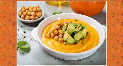 Receta de otoño: Prepara crema de calabaza con garbanzos tostados y aguacate para cenar