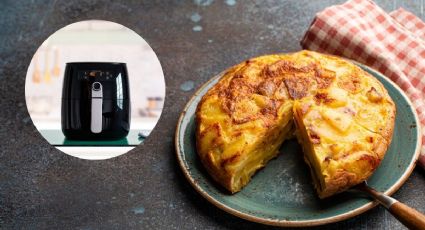 Haz la tortilla de patatas MÁS jugosa en freidora de aire y con poco aceite