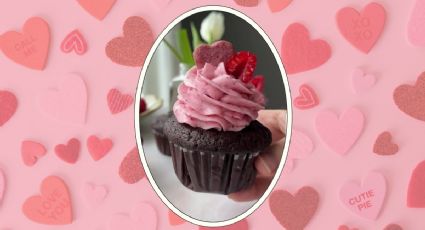 Cupcakes de chocolate con frambuesas, los muffins esponjosos para regalar el 14 de febrero