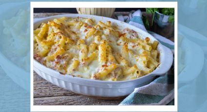 Hornea la mejor pasta al gratin con salsa bechamel y jamón cocido en 30 minutos