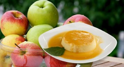 Este es el mejor flan de huevo con manzana y caramelo que podrás preparar